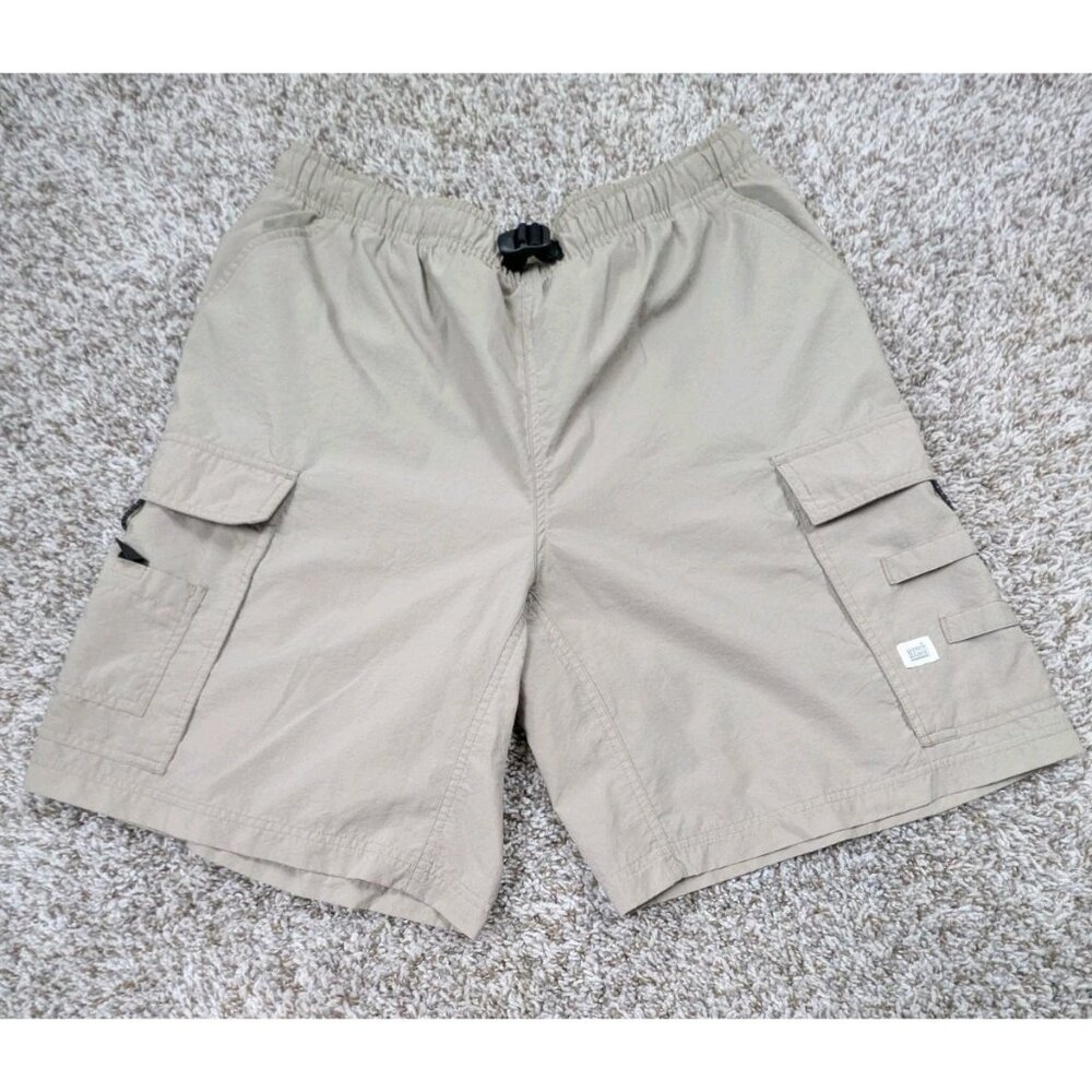 Vintage Y2K Nike ACG Cargo Shorts Men’s Large Beige Belted Hiking Elastic Waist